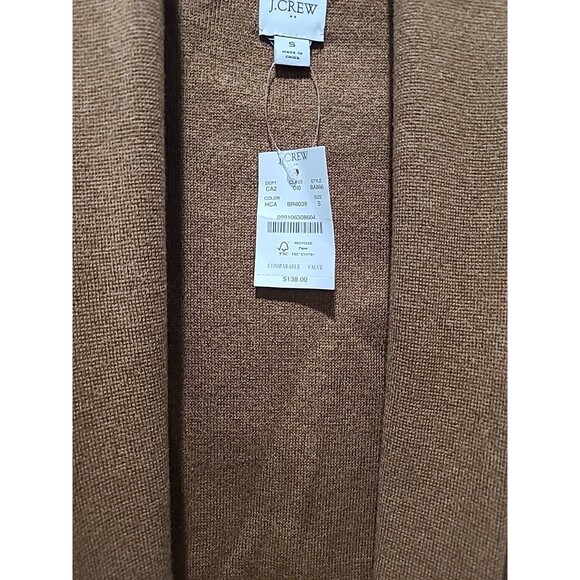 NWT J. Crew Chelsea Open Shawl Cardigan Sweater Camel Brown Rust Size S - Picture 3 of 4